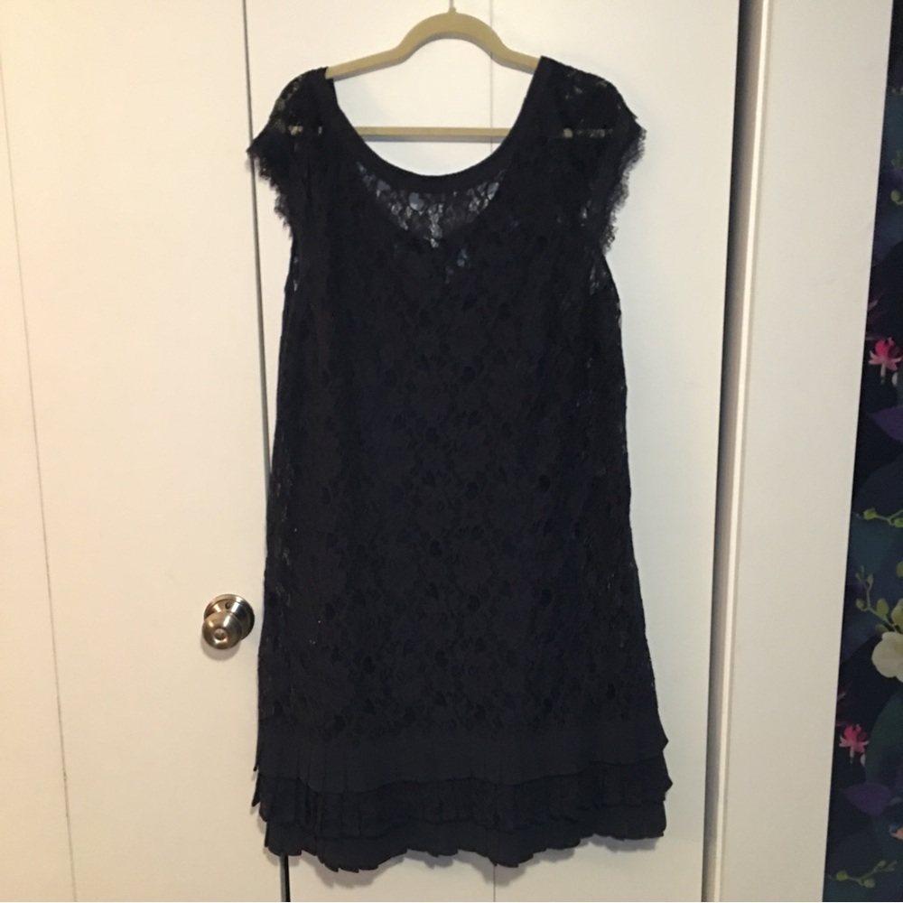 Jessica Simpson Lace Dress Navy Blue Size 18W Preowned